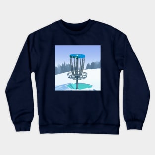 Disc Golf on a Snowy Winter Day Crewneck Sweatshirt